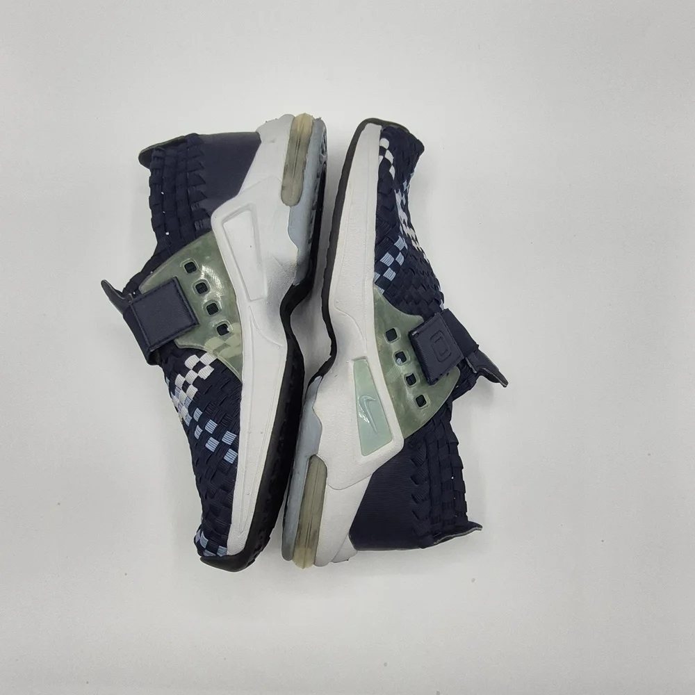 Nike Women Navy Woven Slip-On Shoes with Light Blue Accent
